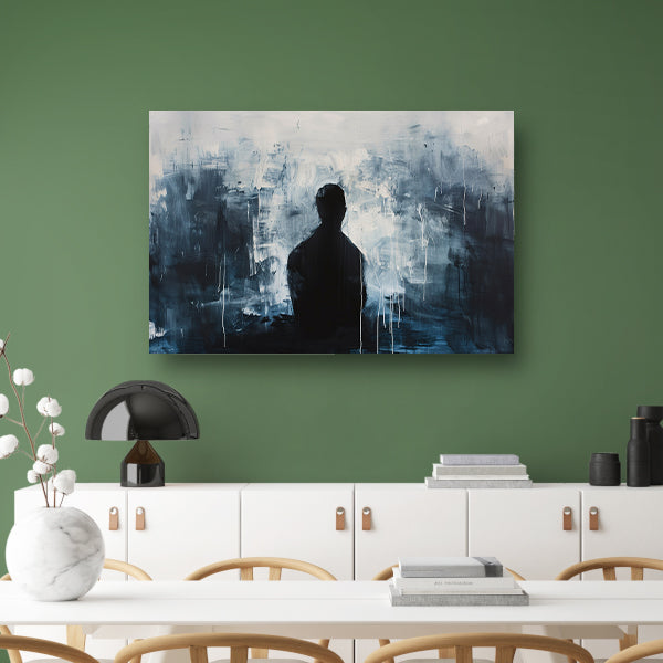 Abstract silhouet in monochrome sfeer canvas