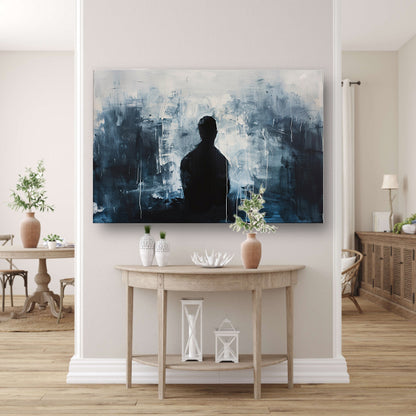 Abstract silhouet in monochrome sfeer canvas