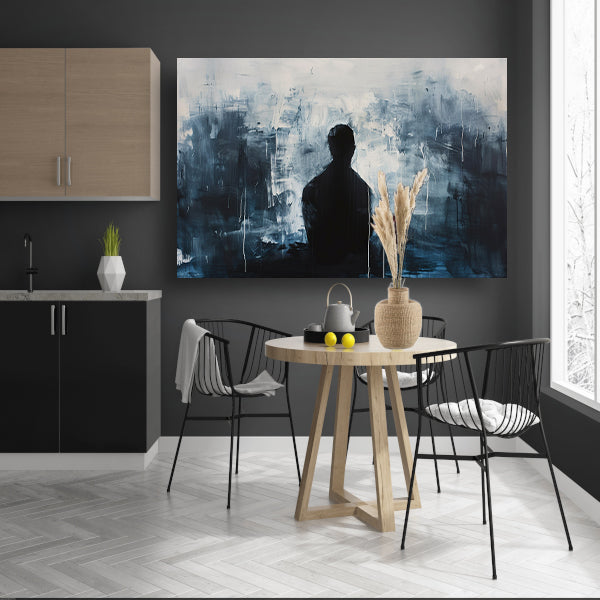 Abstract silhouet in monochrome sfeer canvas