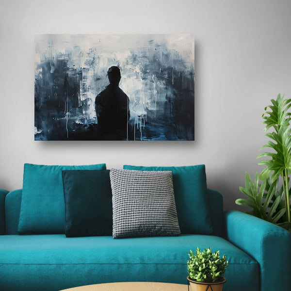 Abstract silhouet in monochrome sfeer canvas