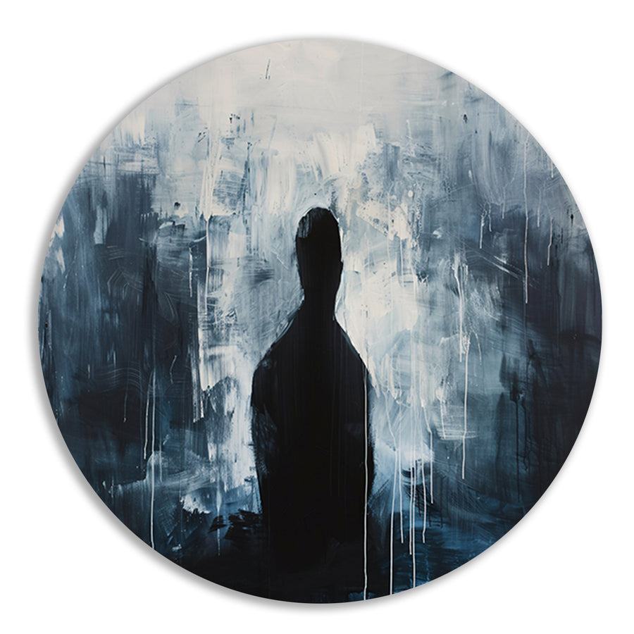 Abstract silhouet in monochrome sfeer forex muurcirkel