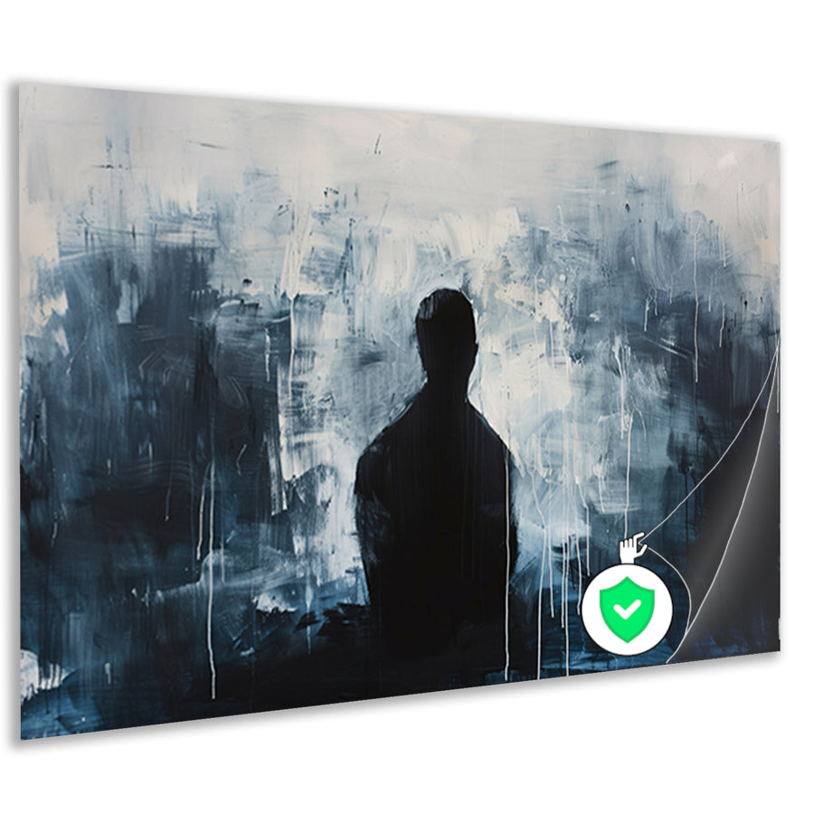 Abstract silhouet in monochrome sfeer poster