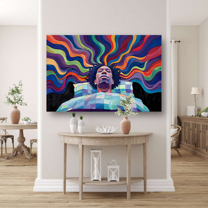 Ontwaken tussen Kleurrijk golven canvas