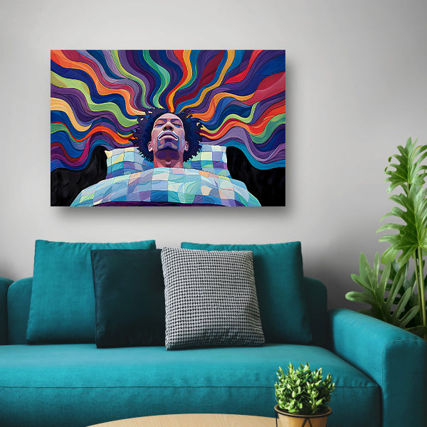 Ontwaken tussen Kleurrijk golven canvas