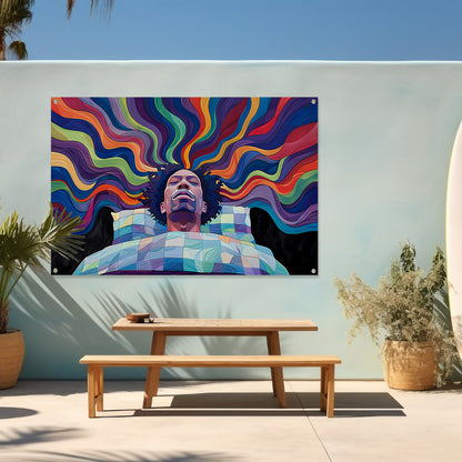 Ontwaken tussen Kleurrijk golven tuinposter