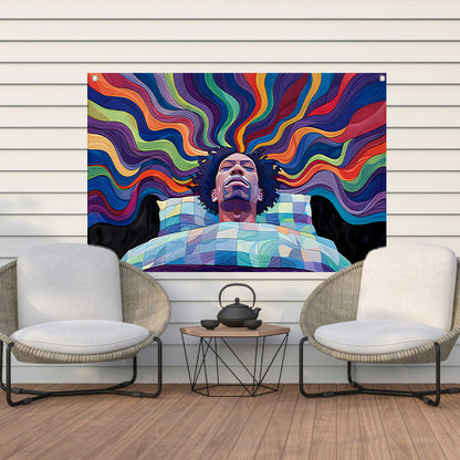 Ontwaken tussen Kleurrijk golven tuinposter