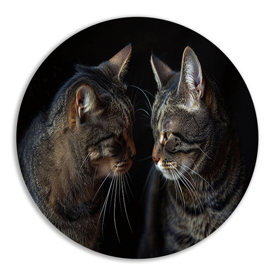 Twee katten in een donkere omgeving forex muurcirkel