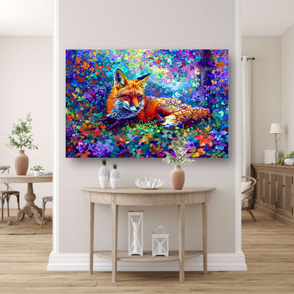 Kleurrijke vos in een magisch landschap acrylglas