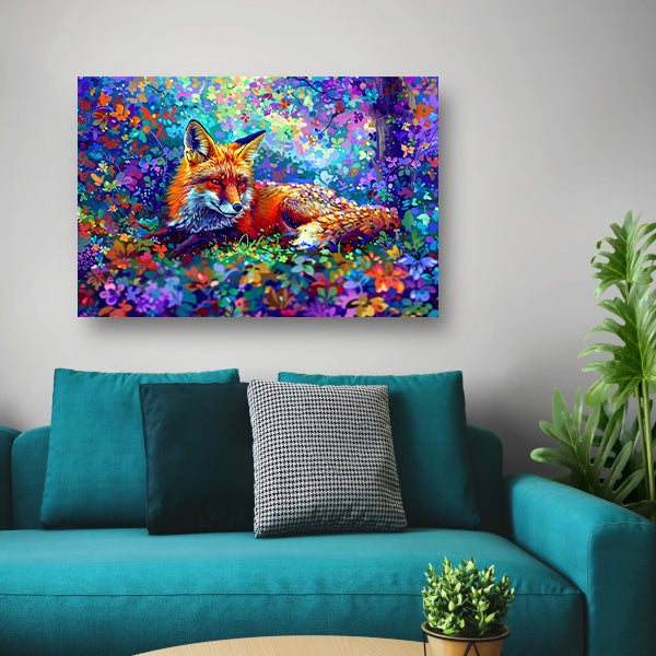 Kleurrijke vos in een magisch landschap acrylglas