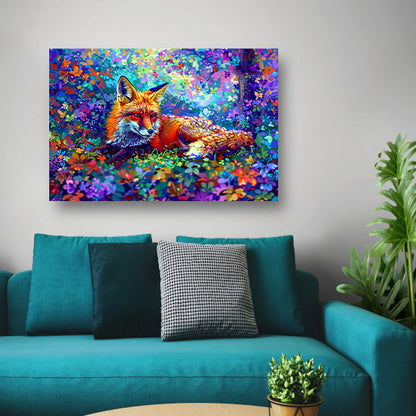 Kleurrijke vos in een magisch landschap acrylglas