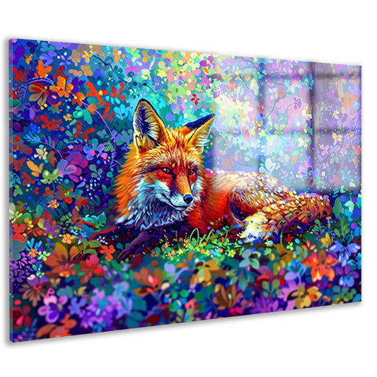 Kleurrijke vos in een magisch landschap acrylglas