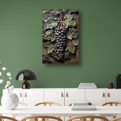 Druivenranken in Art Nouveau-stijl canvas met baklijst