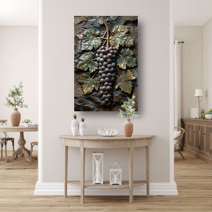 Druivenranken in Art Nouveau-stijl canvas met baklijst