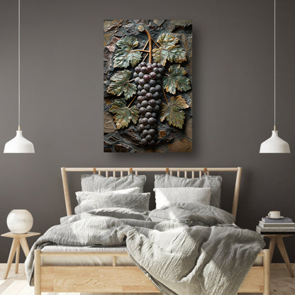 Druivenranken in Art Nouveau-stijl canvas met baklijst