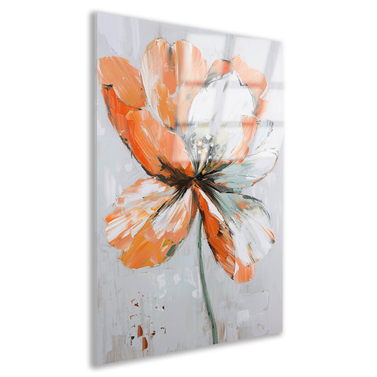 Abstracte bloem met levendige oranje tinten acrylglas