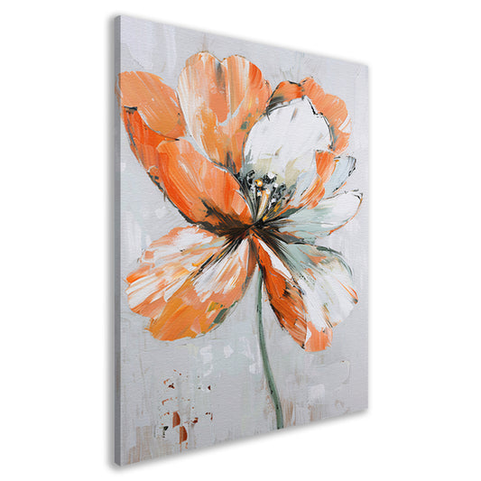 Abstracte bloem met levendige oranje tinten canvas