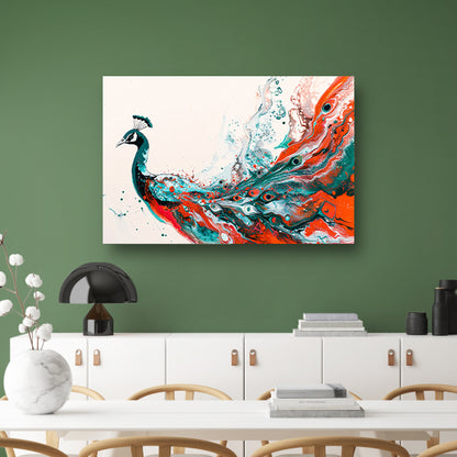 Abstracte schildering van kleurrijke pauw acrylglas