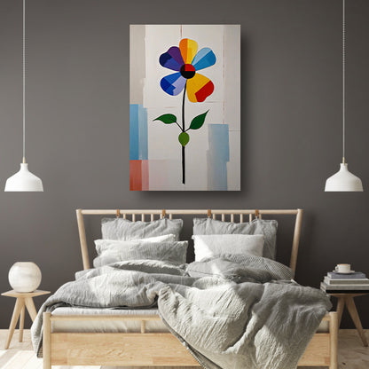 Abstracte Weergave van Kleurrijke Bloem canvas