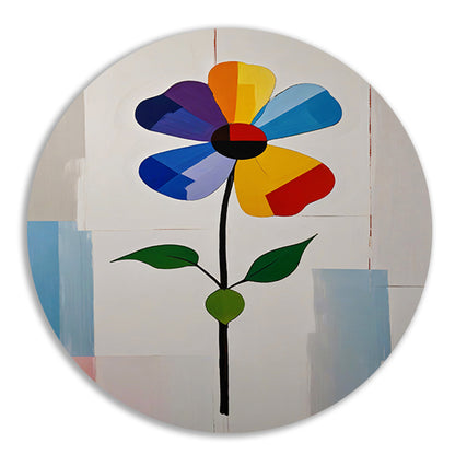 Abstracte Weergave van Kleurrijke Bloem forex muurcirkel