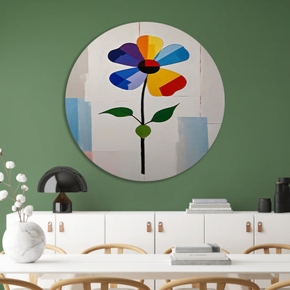 Abstracte Weergave van Kleurrijke Bloem forex muurcirkel