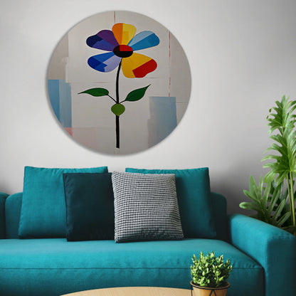 Abstracte Weergave van Kleurrijke Bloem forex muurcirkel