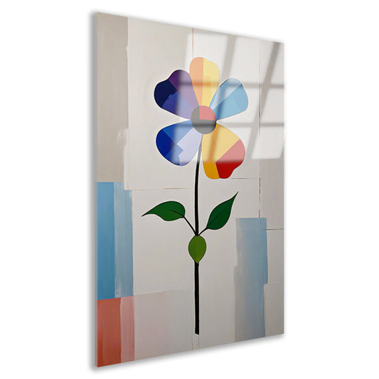 Abstracte Weergave van Kleurrijke Bloem acrylglas