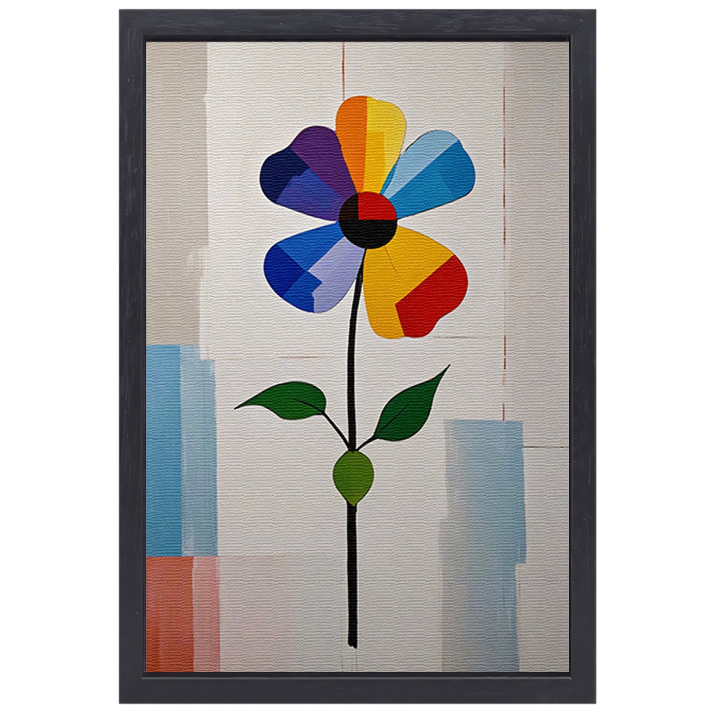 Abstracte Weergave van Kleurrijke Bloem canvas met baklijst