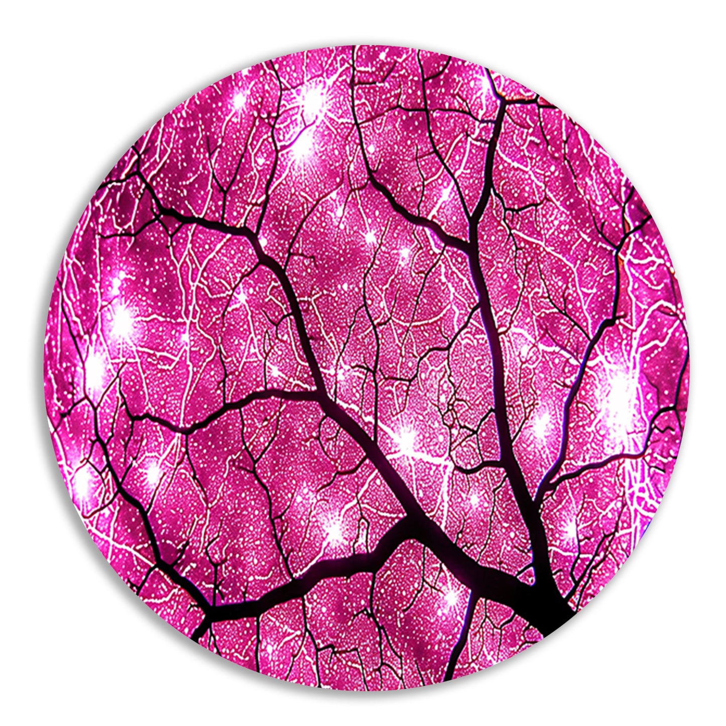 Abstracte boom met fel lichtstralen forex muurcirkel