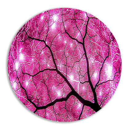 Abstracte boom met fel lichtstralen forex muurcirkel