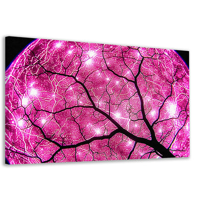 Abstracte boom met fel lichtstralen canvas