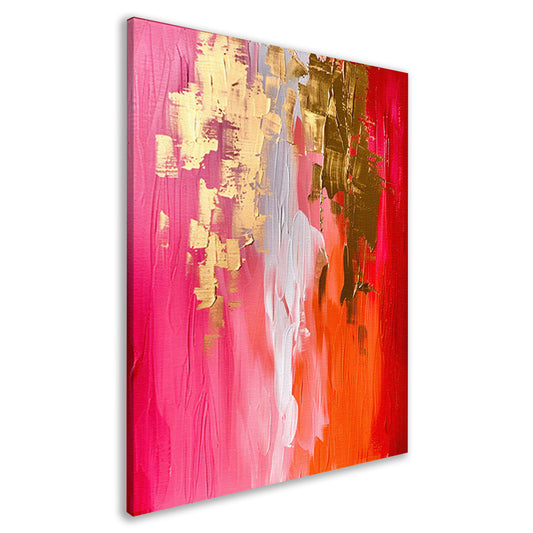 Abstract Expressionistisch Schilderij met Rode en Gouden Tinten canvas