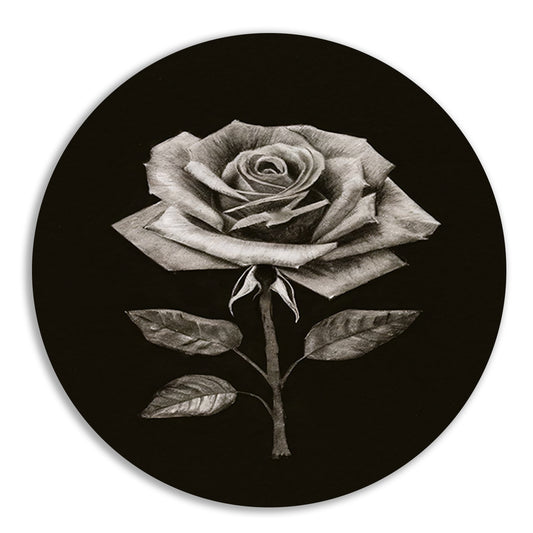 Minimalistische Charcoal Tekening van een Roos forex muurcirkel