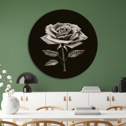 Minimalistische Charcoal Tekening van een Roos forex muurcirkel
