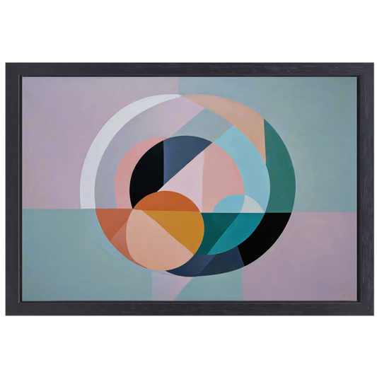 Pasteltinten en Geometrie in Minimalistisch Design canvas met baklijst