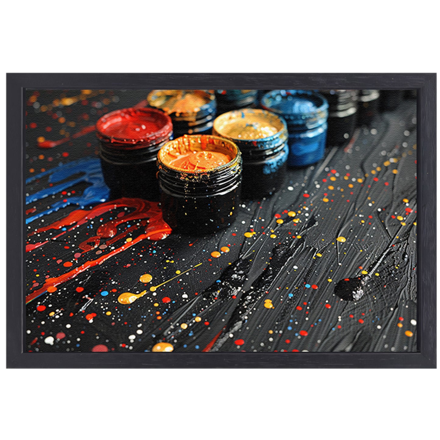 Abstract potten stilleven canvas met baklijst