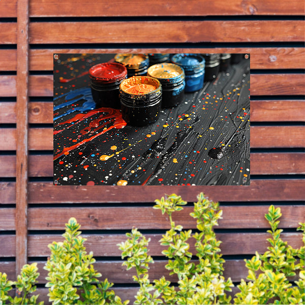 Abstract potten stilleven tuinposter