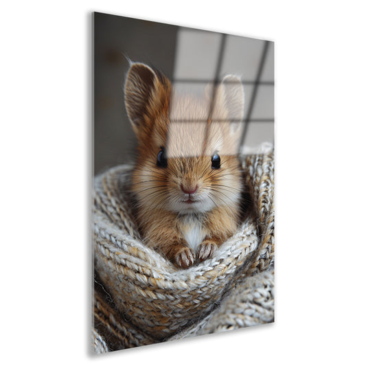 Schattig dier gewikkeld in warme deken acrylglas
