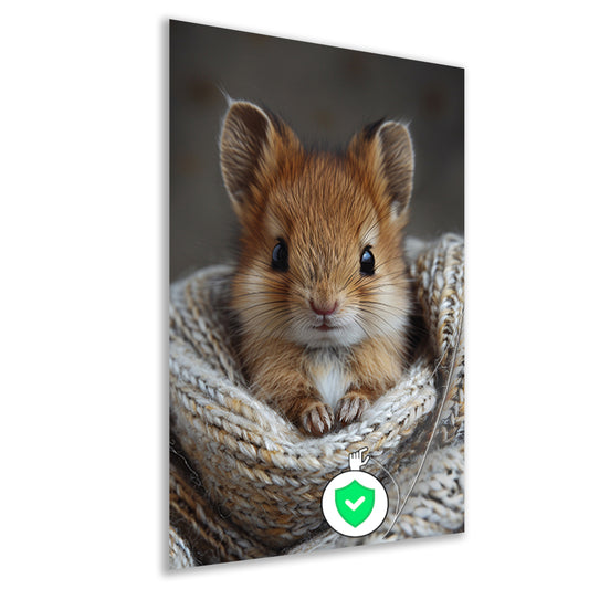 Schattig dier gewikkeld in warme deken poster