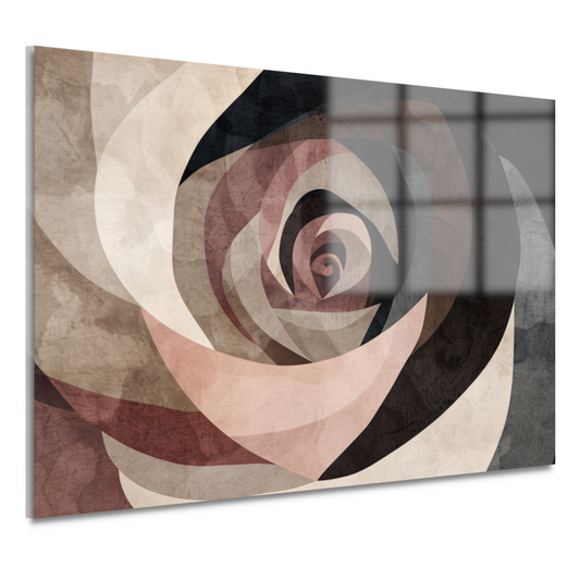 Sepia Spiralen - Abstract Geometrisch Patroon acrylglas