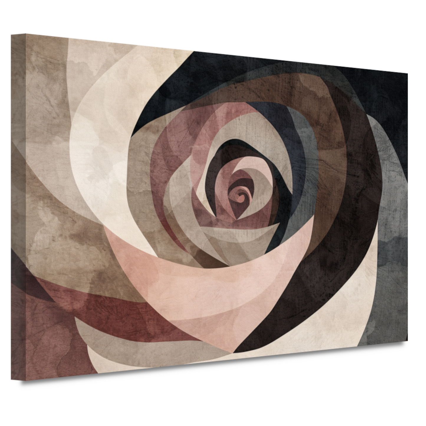 Sepia Spiralen - Abstract Geometrisch Patroon canvas