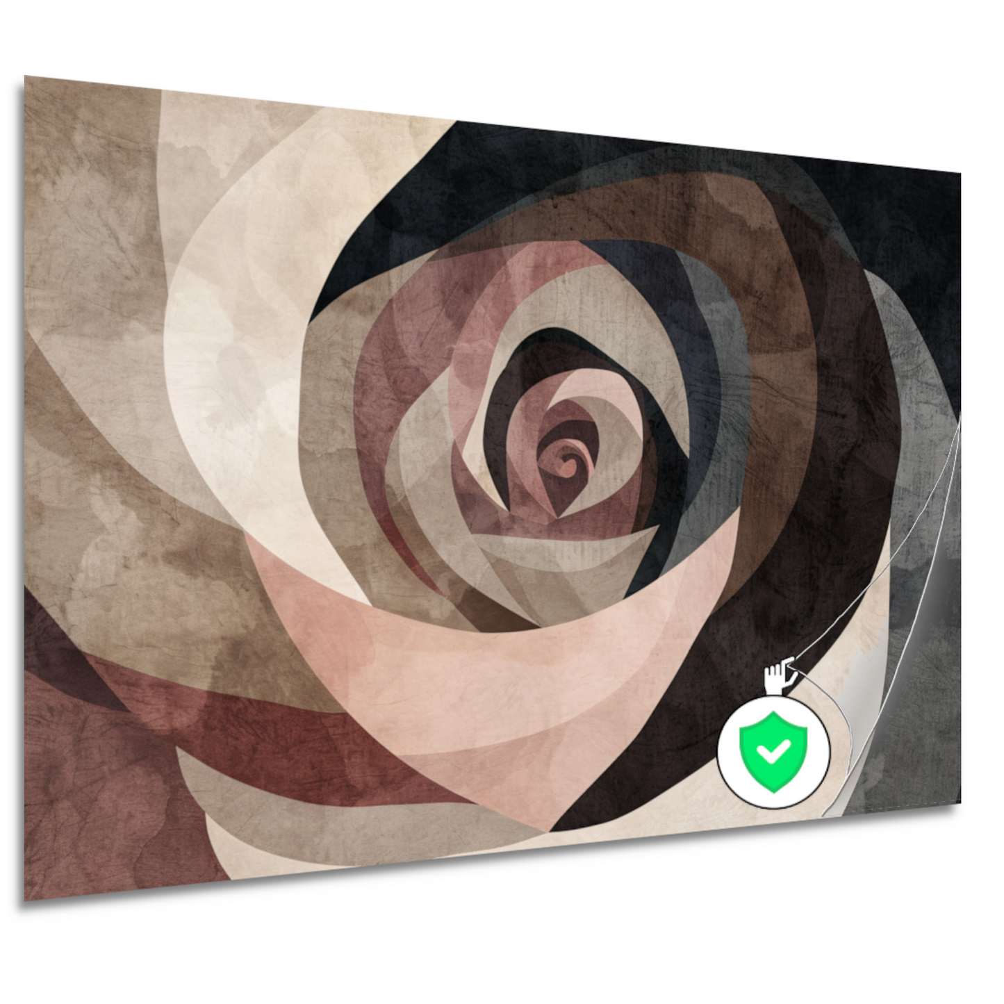 Sepia Spiralen - Abstract Geometrisch Patroon poster