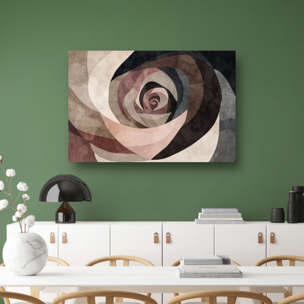 Sepia Spiralen - Abstract Geometrisch Patroon canvas