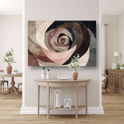 Sepia Spiralen - Abstract Geometrisch Patroon poster