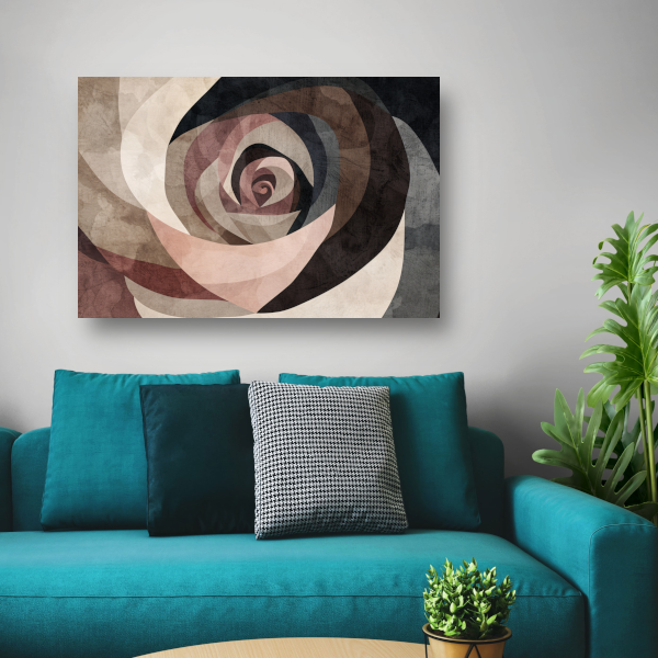 Sepia Spiralen - Abstract Geometrisch Patroon canvas