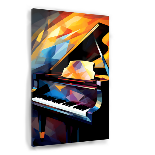 Abstracte Piano in Kleurrijke Chaos Acrylglas
