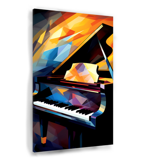 Abstracte Piano in Kleurrijke Chaos canvas