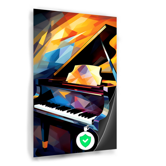 Abstracte Piano in Kleurrijke Chaos poster