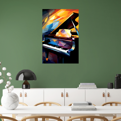 Abstracte Piano in Kleurrijke Chaos poster