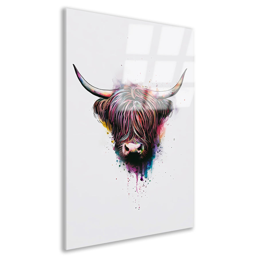 Explosie van Kleur: Abstracte Schotse hooglander acrylglas