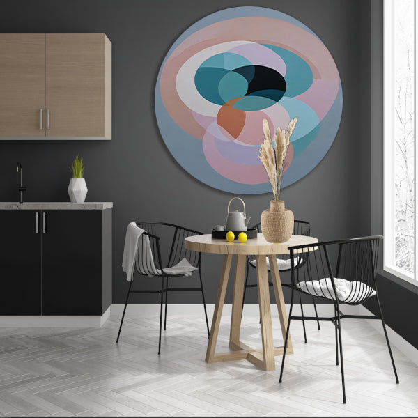 Overlappende Cirkels in Pastelkleurige Tinten forex muurcirkel